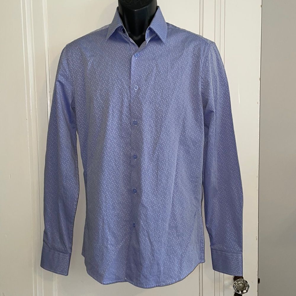 NWT Duchamp London Tailored Fit‎ light blue cotton shirt